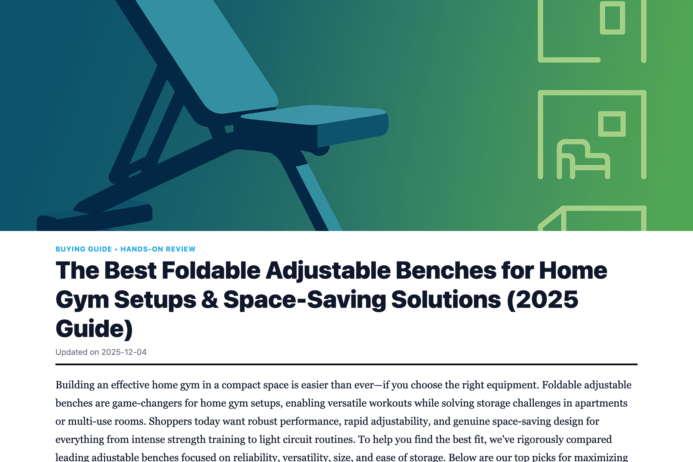The Best Foldable Adjustable Benches for Home Gym Setups & Space-Saving Solutions (2025 Guide)